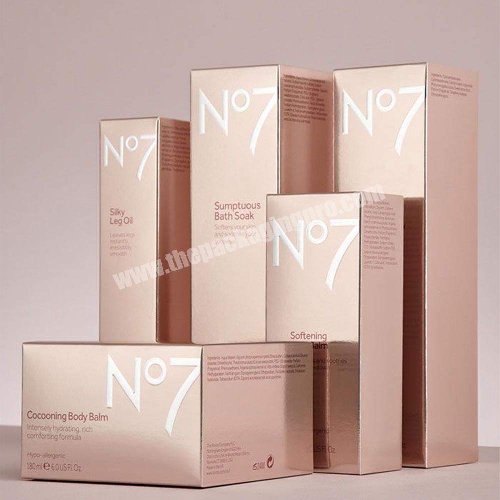 Customized Logo Gold Cardboard High-quality Fancy Gift Cosmetic Packaging Box