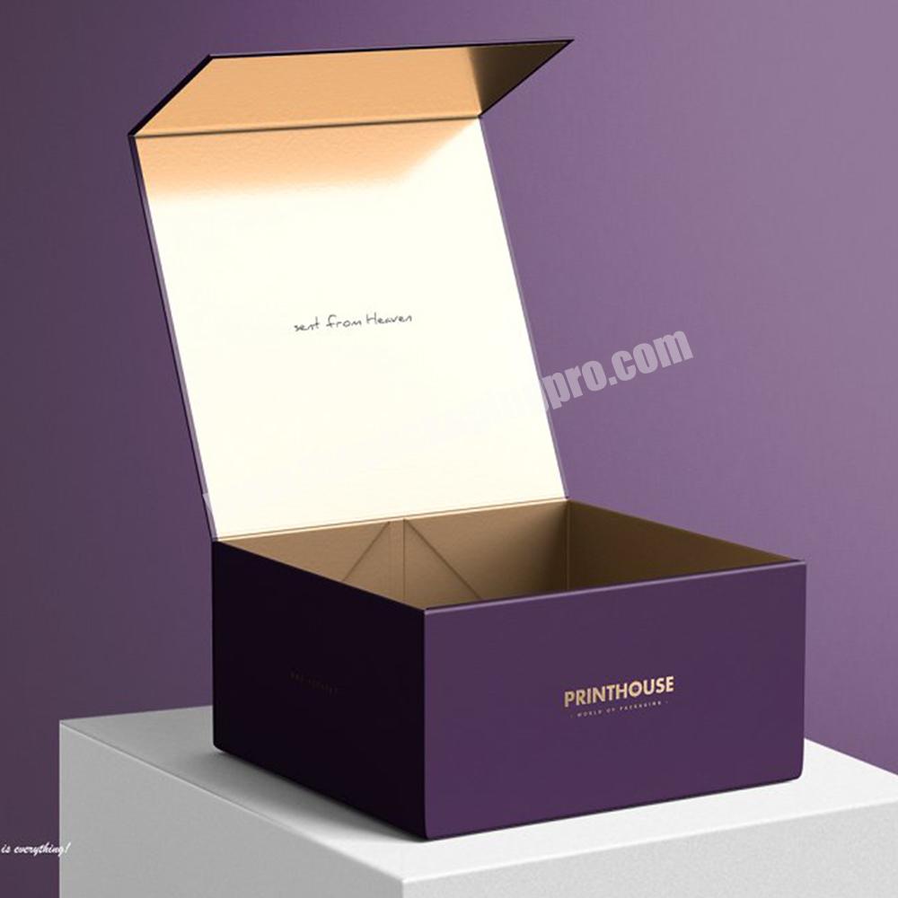 Customized Logo Luxury Metallic Gold Collapsible Foldale Rigid Paper Packaging Magnetic Gift Boxes