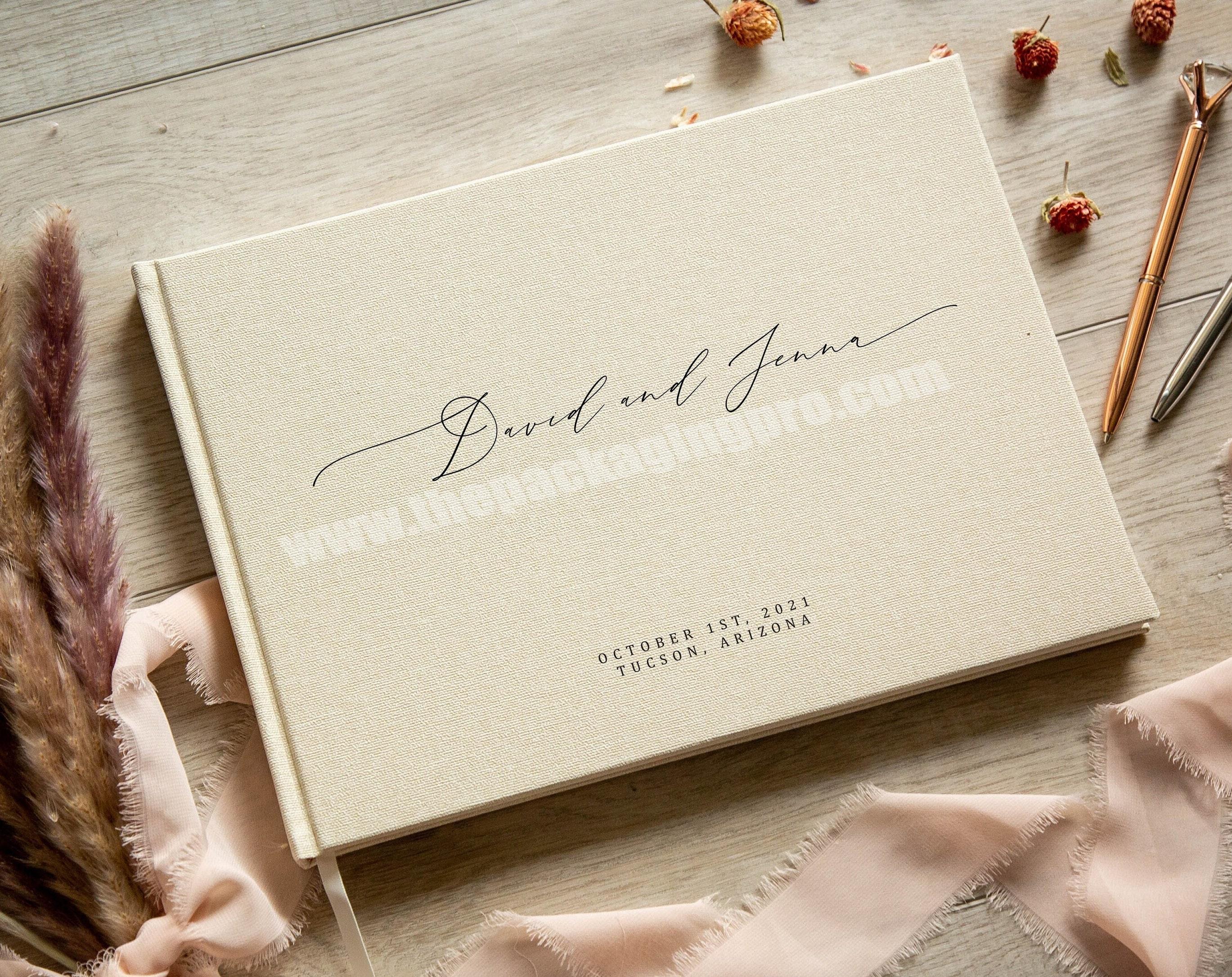 Customized Luxe Linen Hard Cover Custom Wedding Guest Book Wedding Lay Flat Fuji Instax Picture Album Birthday Album