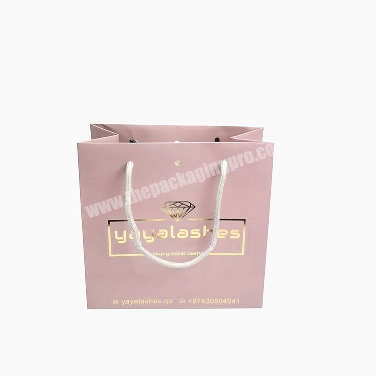 Customized Matte Pink Shopping Paper Bags With Your Own Logo