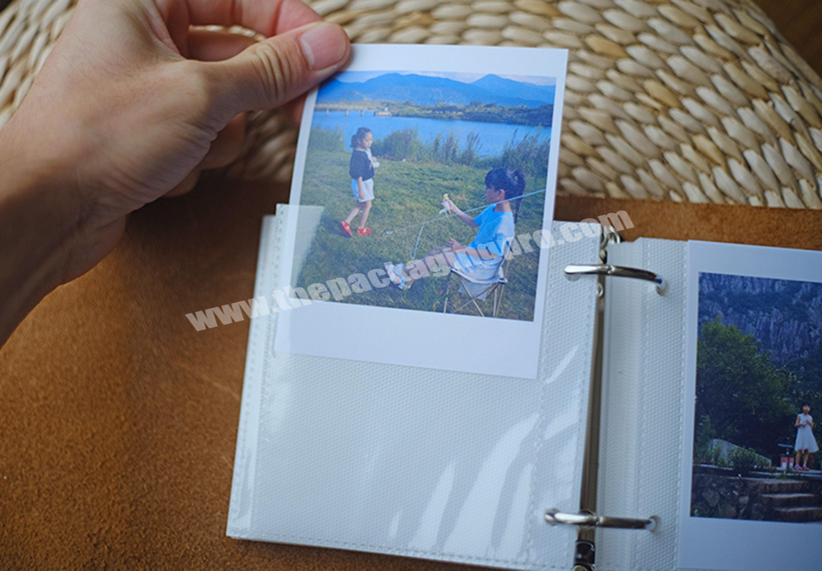 Customized Mini Leather Cover Wedding Guest Book Wedding Photo Album Lay  Flat Fuji Instax Picture Album