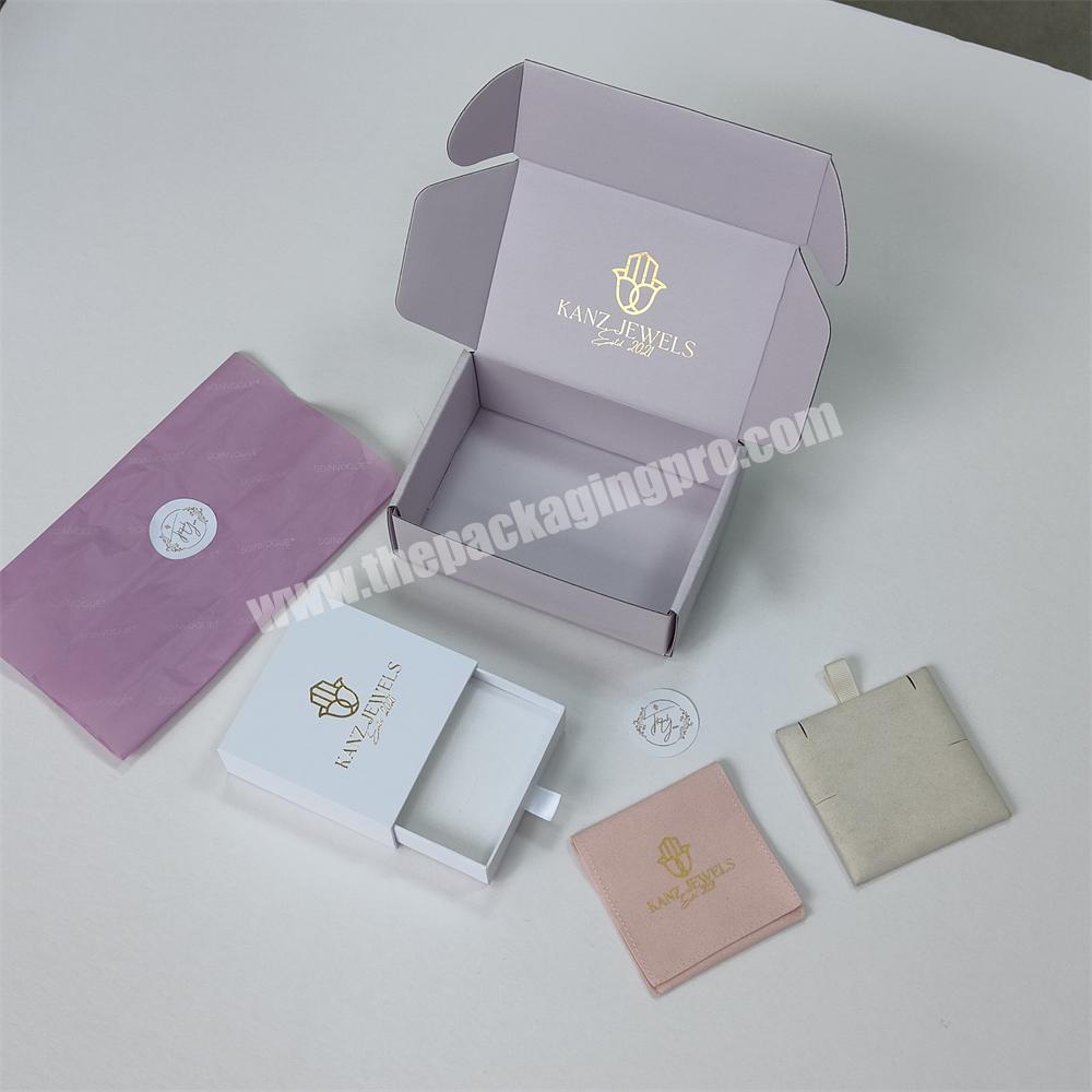 Customized Small Mailing Shipping Jewelry Packaging Box For Small Business  With Logo