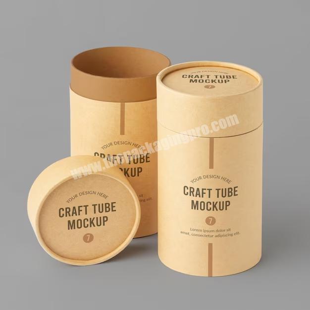 Customized eco friendly food grade kraft cylider box tea paper tube mouth with sealing