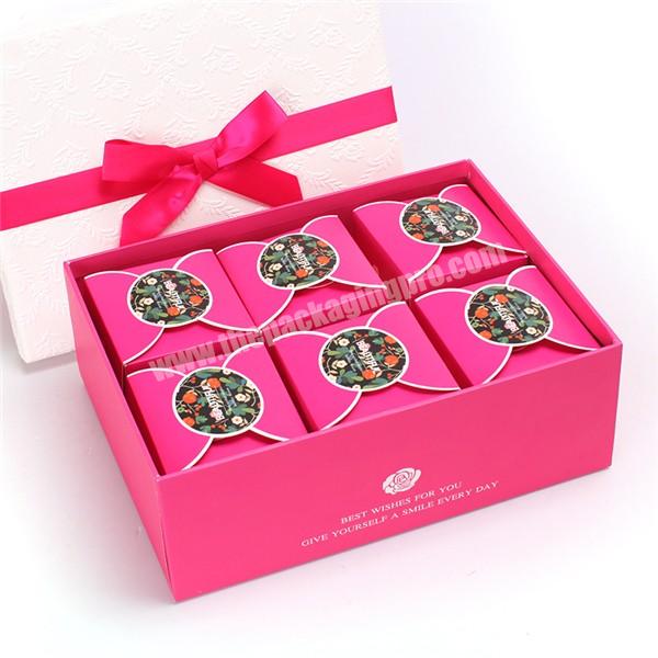 Customized paper box for 6 pack cakes cookies packaging boxes