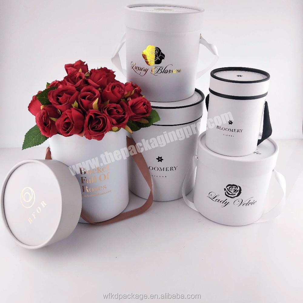 Cylinder packaging box for flowers