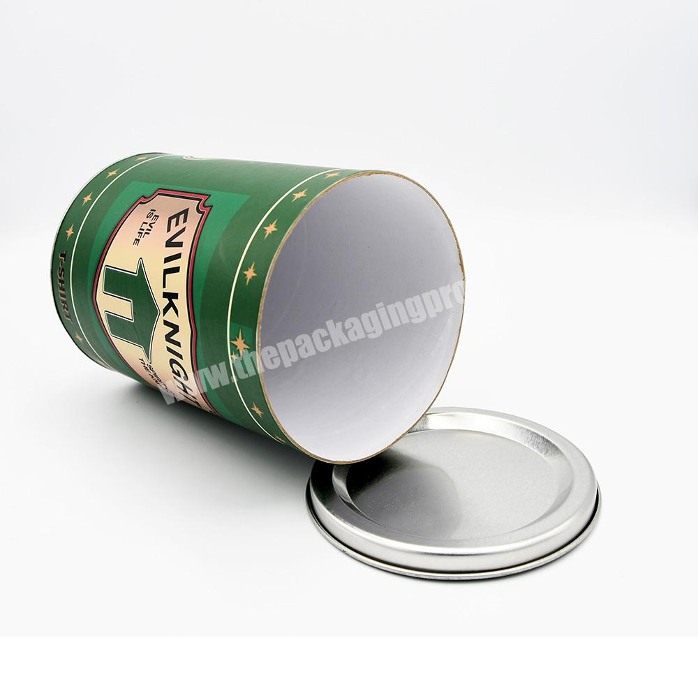 Cylindrical Iron Cover paper composite cans tube Recycled Paper Tube for food and drug packaging