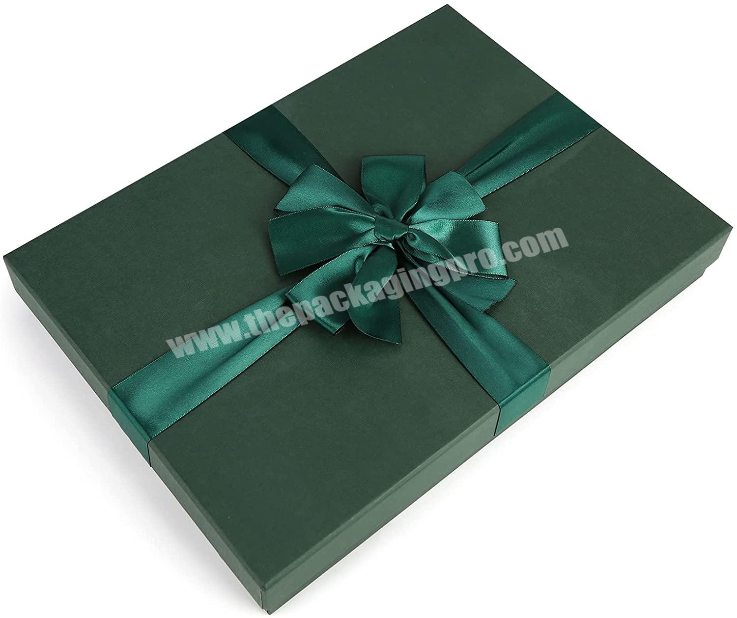 Dark Green 14 inches clothes Box, Large Shirt Boxes for Christmas Gifts, Scarf, Hanukkah, Valentines Day