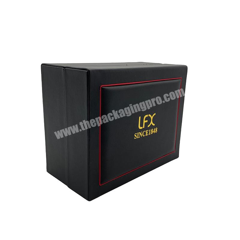 Direct Factory Custom European Popular Premium Black PU Leather Box for Single Watch Box