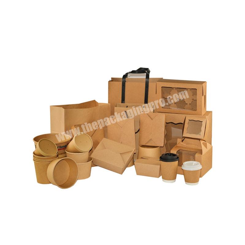 Disposable Takeaway Biodegradable Printed Food Carry Box Packaging, Paper Fast Food Packaging Takeout Food Packaging