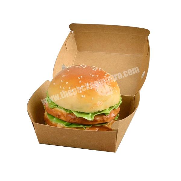 Disposable kraft paper burger boxpaper meal tray box hamburger packaging box