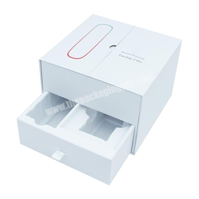 Double Door Open Paper Box Packaging Customized Flip Double Open Packing Luxury Storage Gift Packaging Box with drawer box