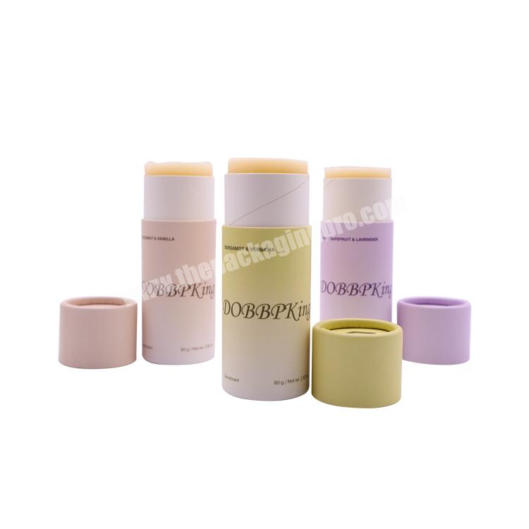 Eco Friendly Cardboard Push Up Deodorant  Cosmetic Containers Kraft Lip Balm  Sunscreen Paper Tube Packaging