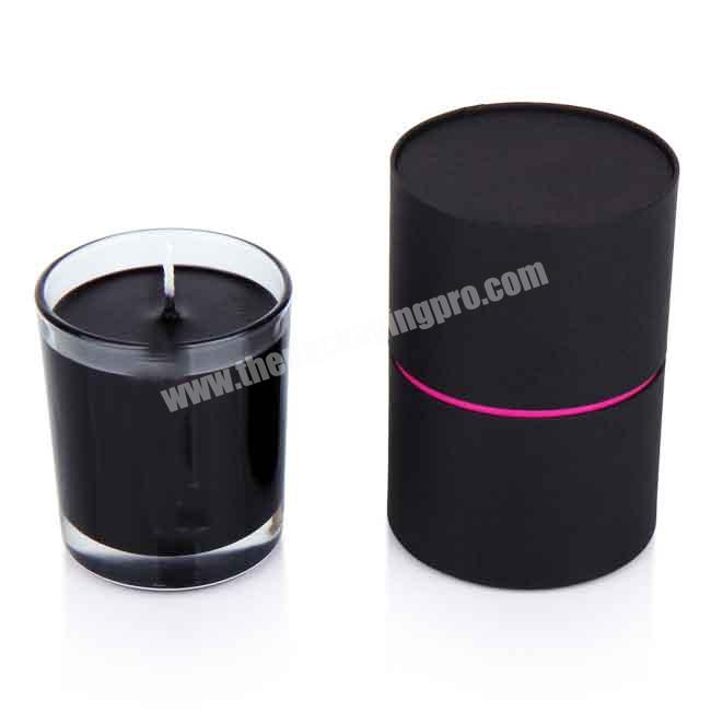 Eco Friendly Color Printed Empty candle Cardboard Container Cylinder Box Packaging With Transparent Window Paper Tube