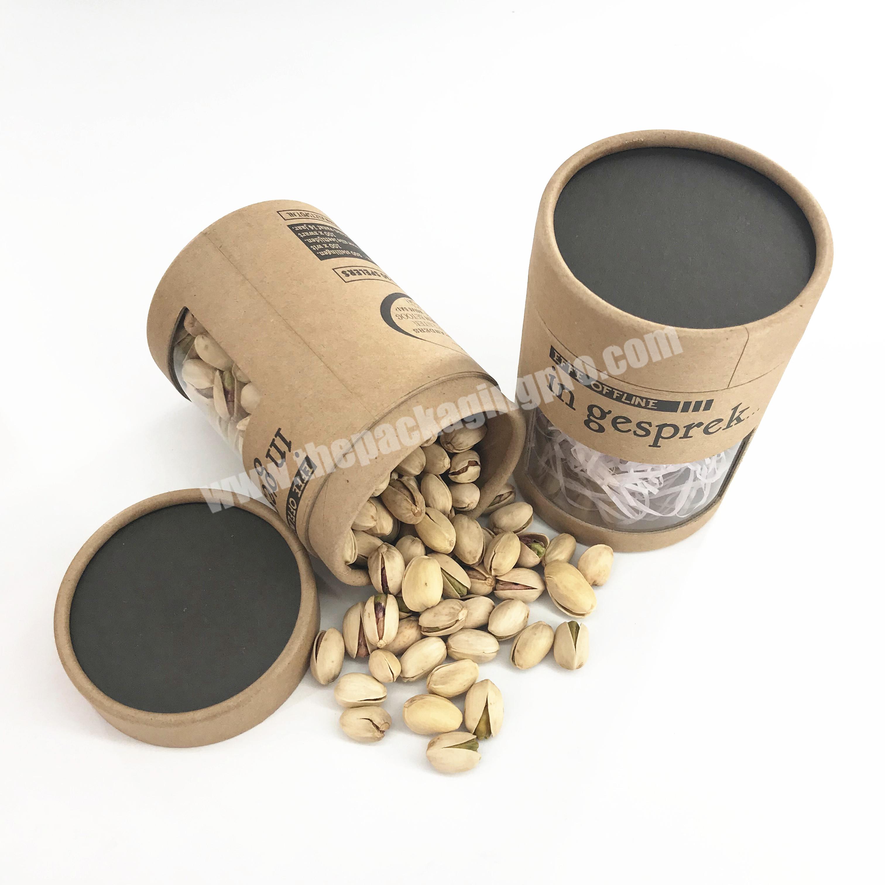 Eco Friendly CylinderContainer Loose Leaf Tea Coffee Bean Oats Kraft Paper Tube Packaging Packaging