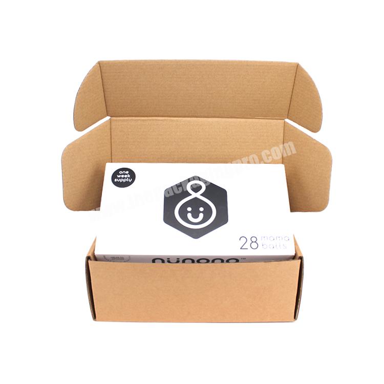 Eco Friendly Durable Natural Custom Logo Pack Folding Shipping Mailing Kraft Paper Carton Box For Food Packaging