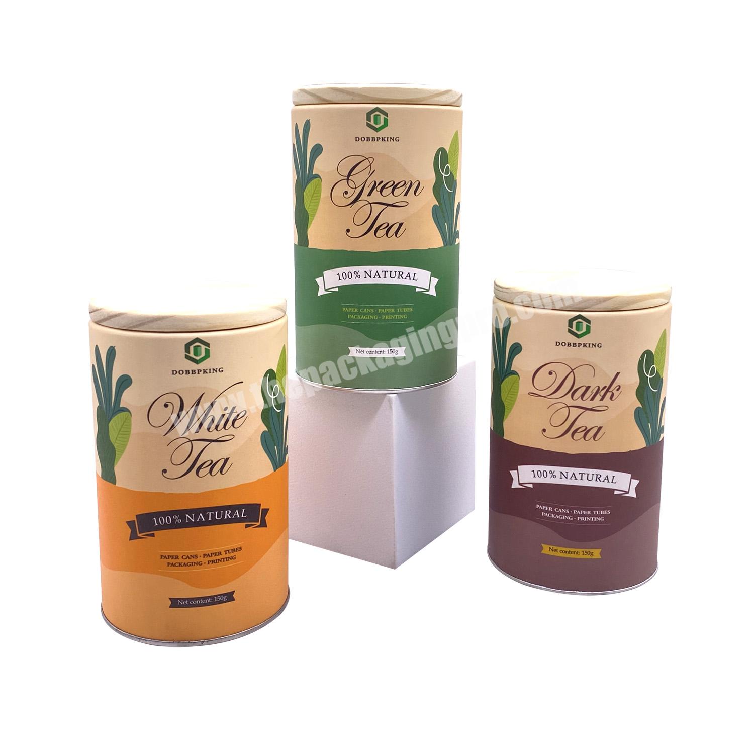 Eco Friendly Low Price Food Grade Collagen Packaging Paper Tube Cylinder Cardboard Container For Wooden Lid