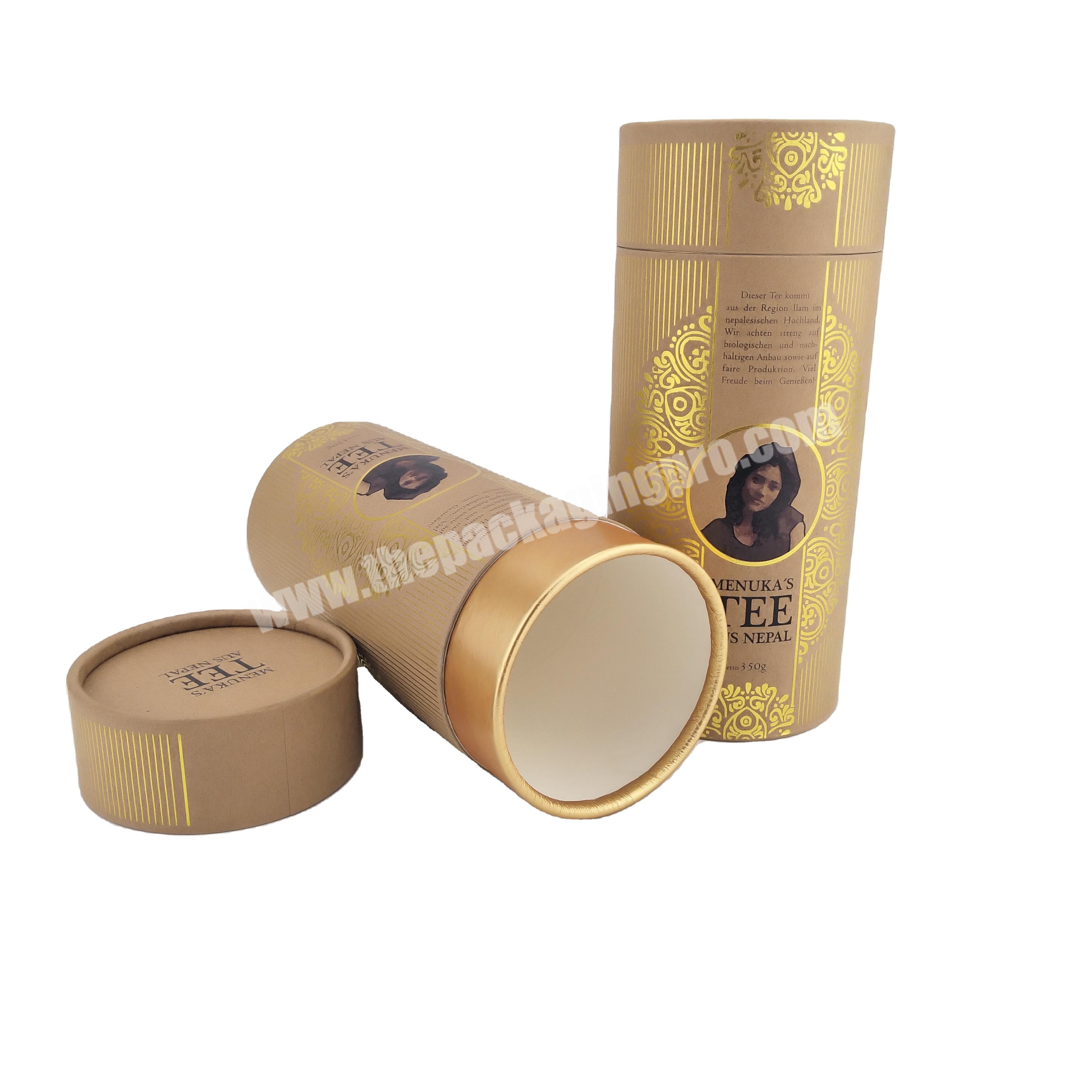 Eco Friendly Paper Cylinder Packaging Tube Box For TeaHerbsCoffeeSnacksFood Packaging