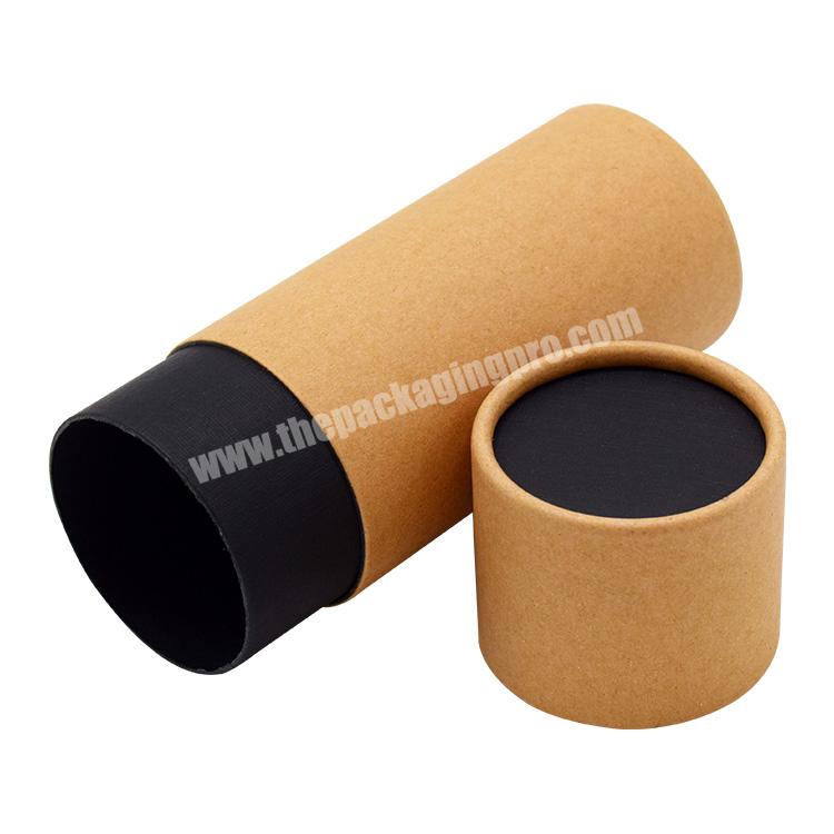 Eco Friendly Printing Food Grade Biodegradable Brown Paper Cylinder Kraft White Black Cardboard Tube Paper Container Packaging