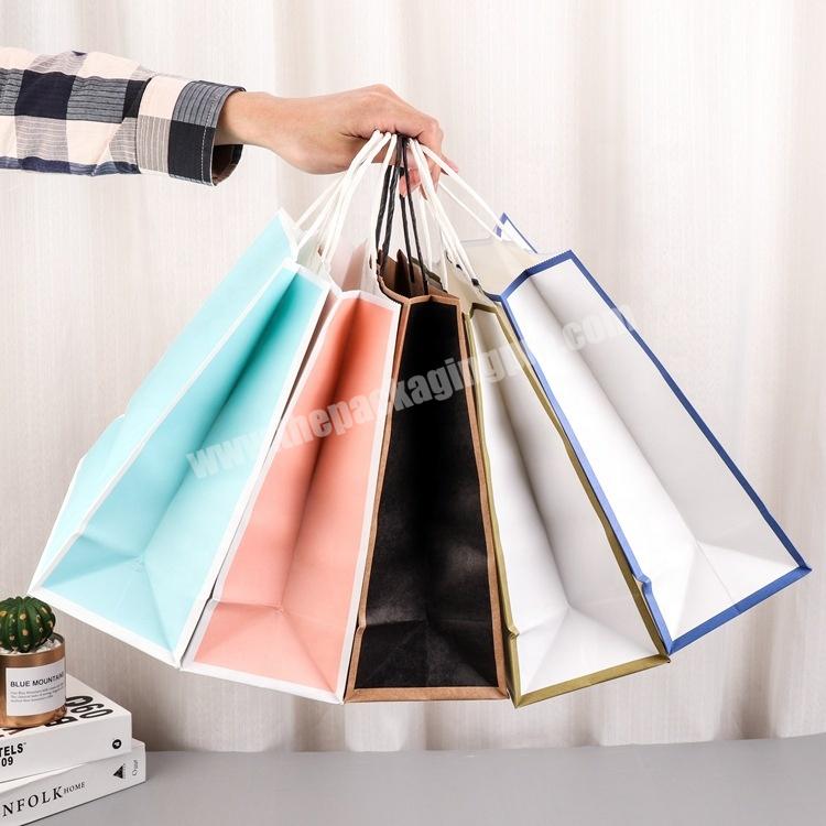 Eco Reusable Kraft Paper Bag Luxury Shopping Gift Paper Bag Clothing Packaging Shopping Bags