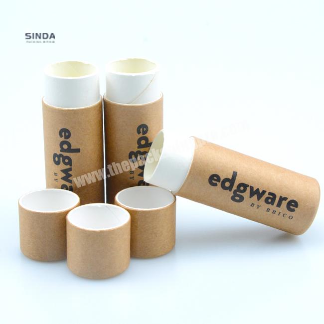 Eco-friendly  food grade biodegradable  round kraft paper  box recycled custom kraft paper lip balm tube