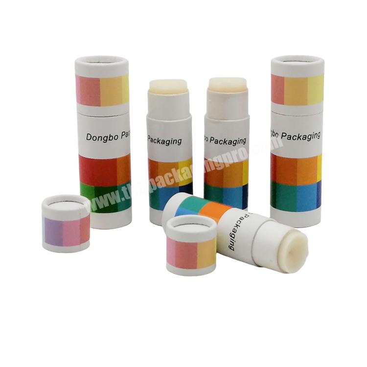 Eco-friendly 0.3oz compostable all-paper lip balm deodorant stick cardboard tube for cosmetic products packaging