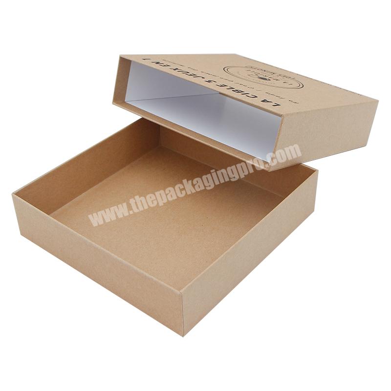 Eco-friendly Brown Kraft Paper box Packaging for Cardboard Jewelry Drawer Box Custom Printing Logo Shipping Gift Box