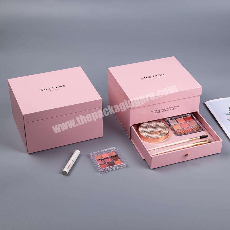 Eco friendly Custom Luxury Logo Printed Paper Drawer Gift Cosmetic Gift Packaging Boxes