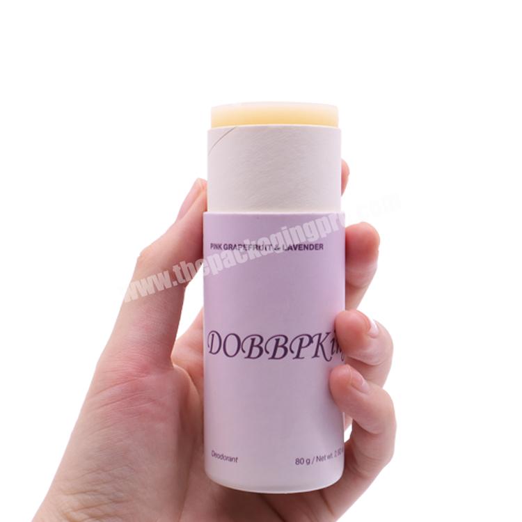 Eco-friendly Custom Recycled Cardboard Lip Balm Push Up Paper tube For Deodorant Sunscreen Stick