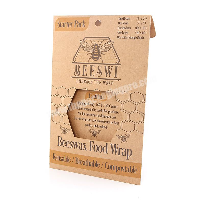 Eco-friendly Food Storage Bags kraft paper beeswax food wrap custom printing and free sample bags for food