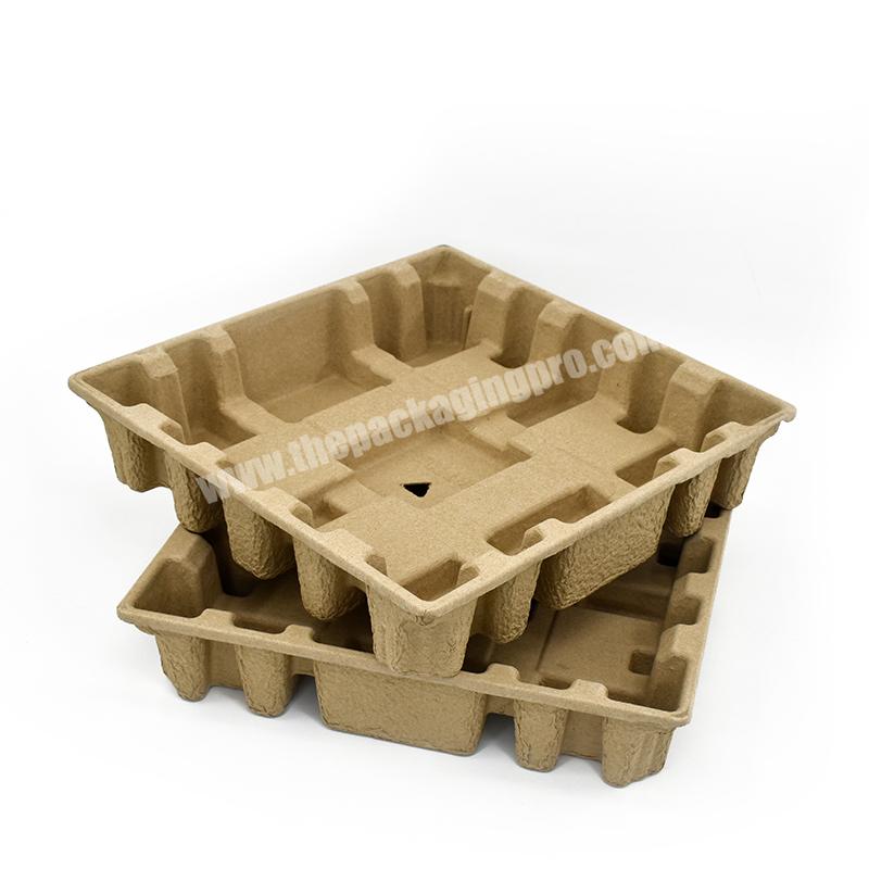 Eco-friendly Molded Paper Pulp Insert Packaging Recycled Dry Pressed Custom Molded Pulp Tray for protection
