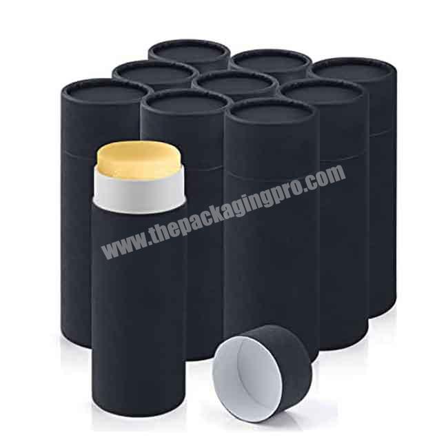 Eco friendly biodegradable 2.5 oz black recycle round cardboard deodorant stick paper push tubes packaging