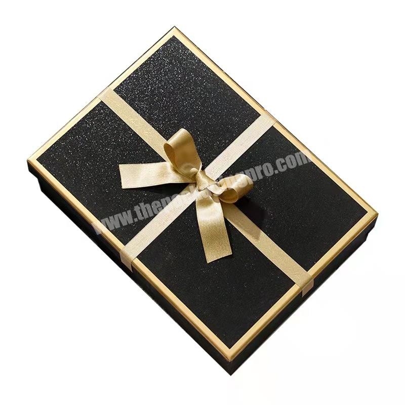 Eco friendly black matte packaging box razor gift box for wig bow shirt empty box