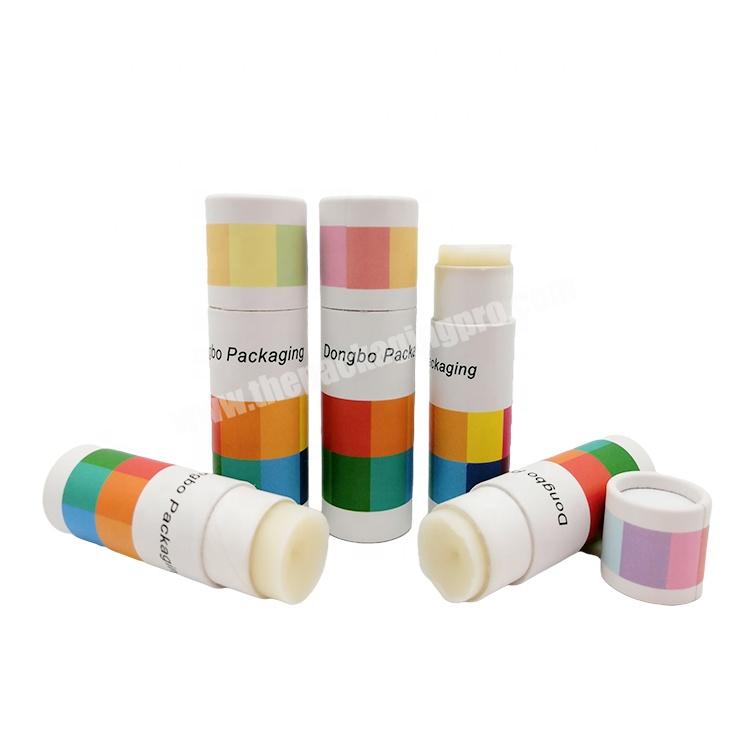 Eco friendly cardboard 7g lip balm push up tube cylinder box lipstick deodorant paper sweat stick container cosmetic packaging