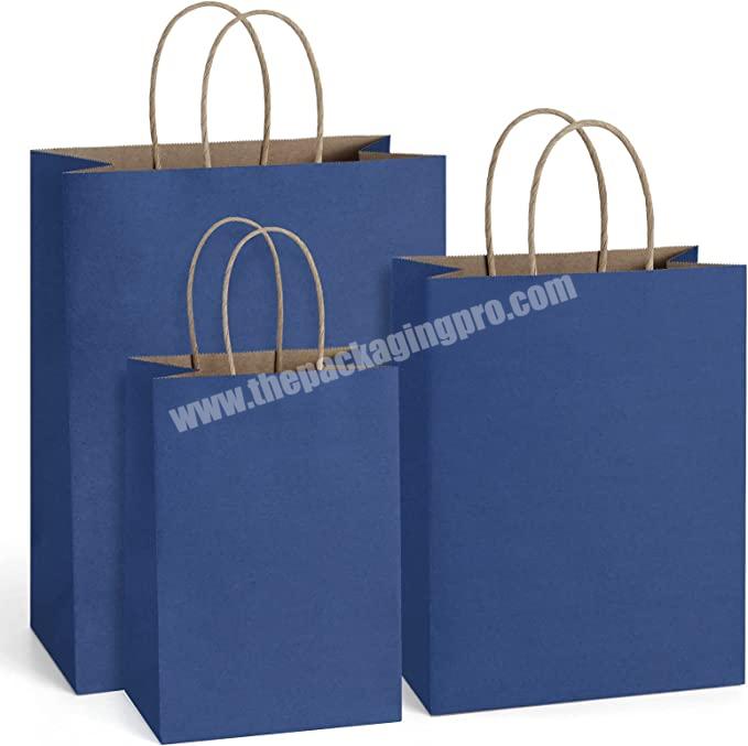Eco friendly flat bottom kraft  durable boutique reusable art shopping gift paper bag with logo printing