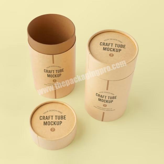 Eco friendly food grade kraft cardboard container round paper tubes for tea packaging