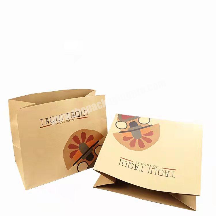 Eco-friendly food packaging takaway bags kraft paper bags with your own logo