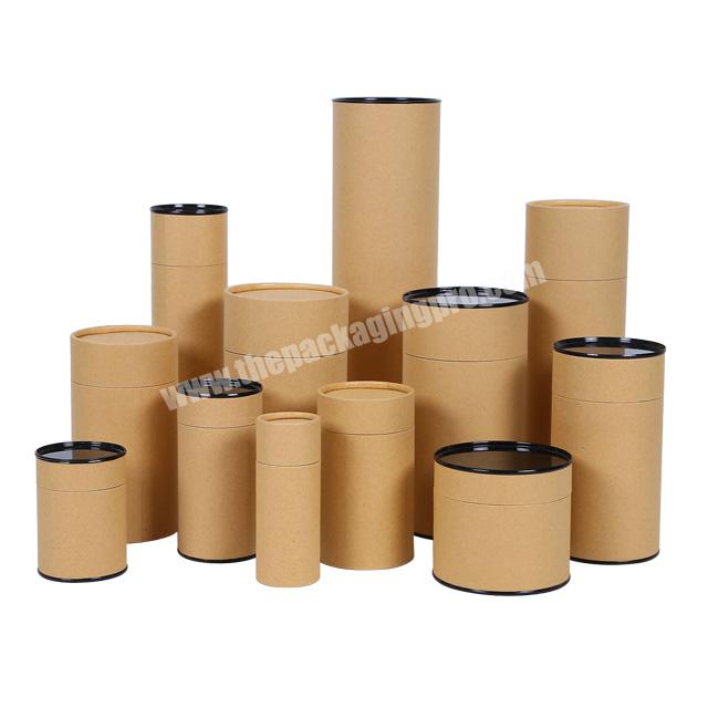 Eco friendly manufacturer wholesale cylinder cosmetic kraft paper tubes packaging cardboard tube with lid