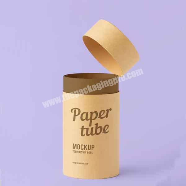 Eco friendly printed plastic free round empty food grade loose tea paper tube packaging