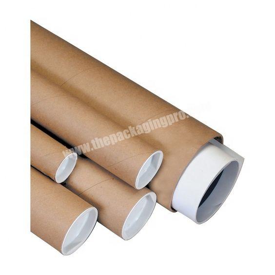 Eco friendly shipping kraft paper thick wall poster long cardboard tubes packaging with lid