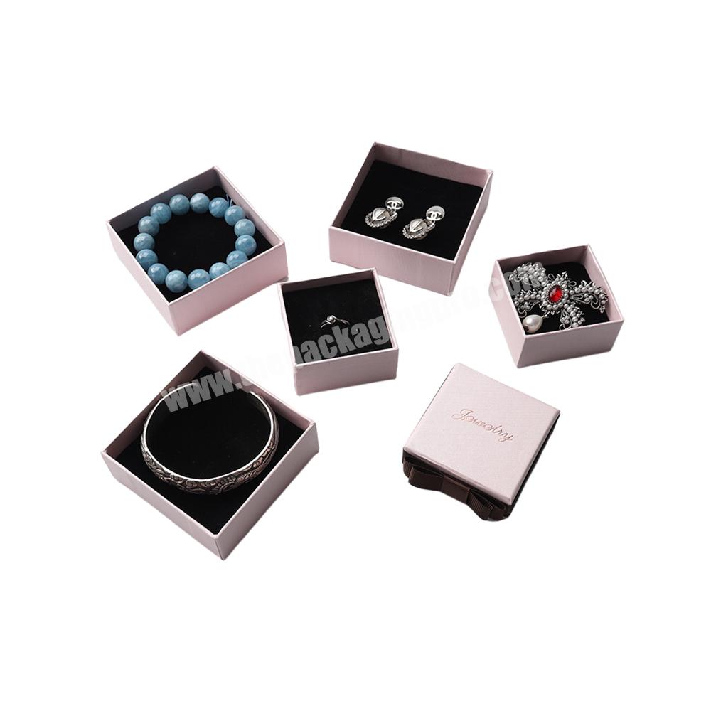 Elegant Portable Black Jewelry Paper Cardboard Packaging Gift Boxes for Jewelry Packing