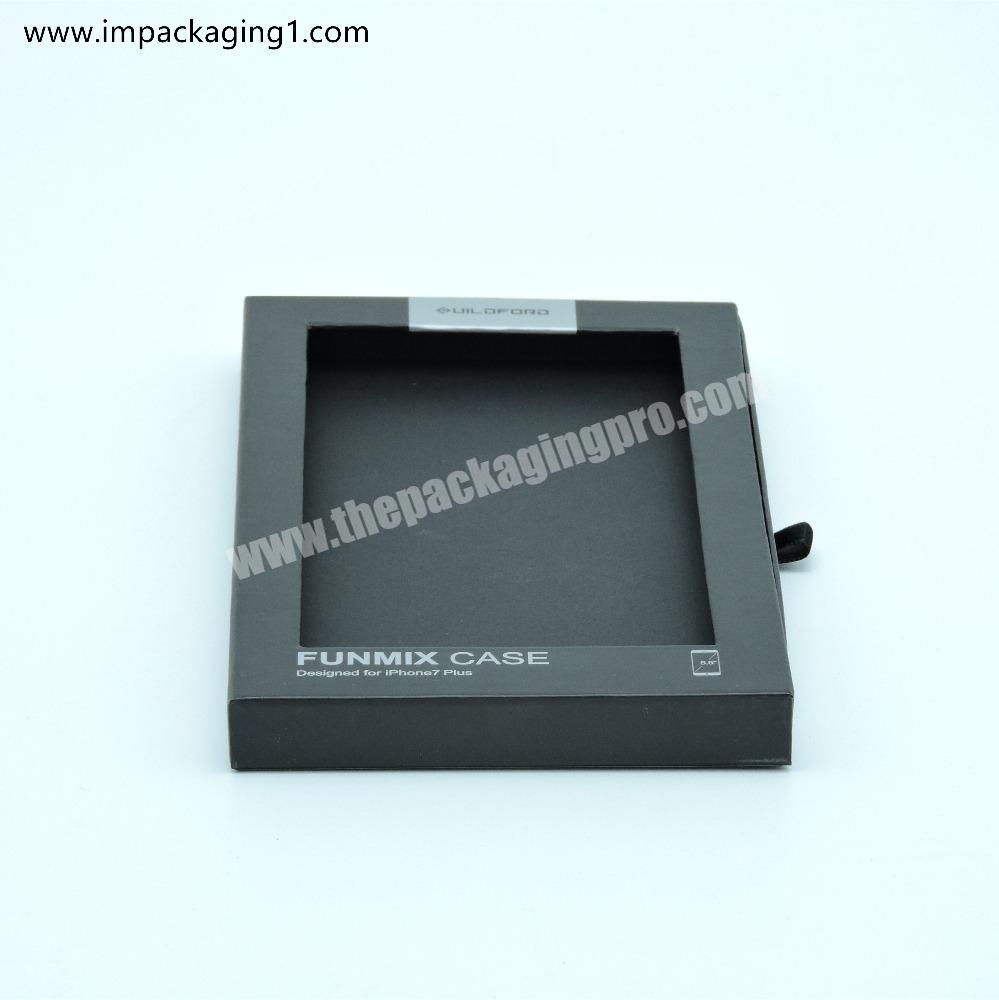 Empty mobile cell phone case packaging box  with hanger custom paper rigid drawer box packaging slide out paper boxes