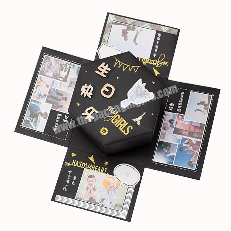 Creative Explosion Box Memory Scrapbook DIY Photo Album Suprise Box Wedding  Engagement Birthday Valentine´s Day Gifts