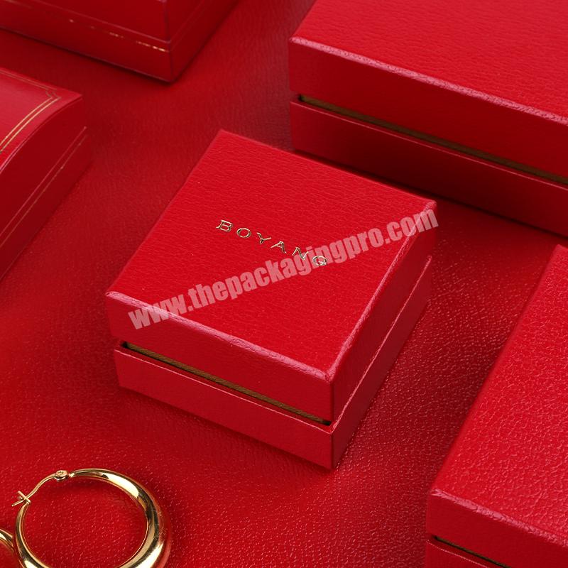 Factory Custom Logo Hot Sell  Ring Earring Case Luxury Plastic Clamshell Girls Jewelry Necklace Boxes Sets