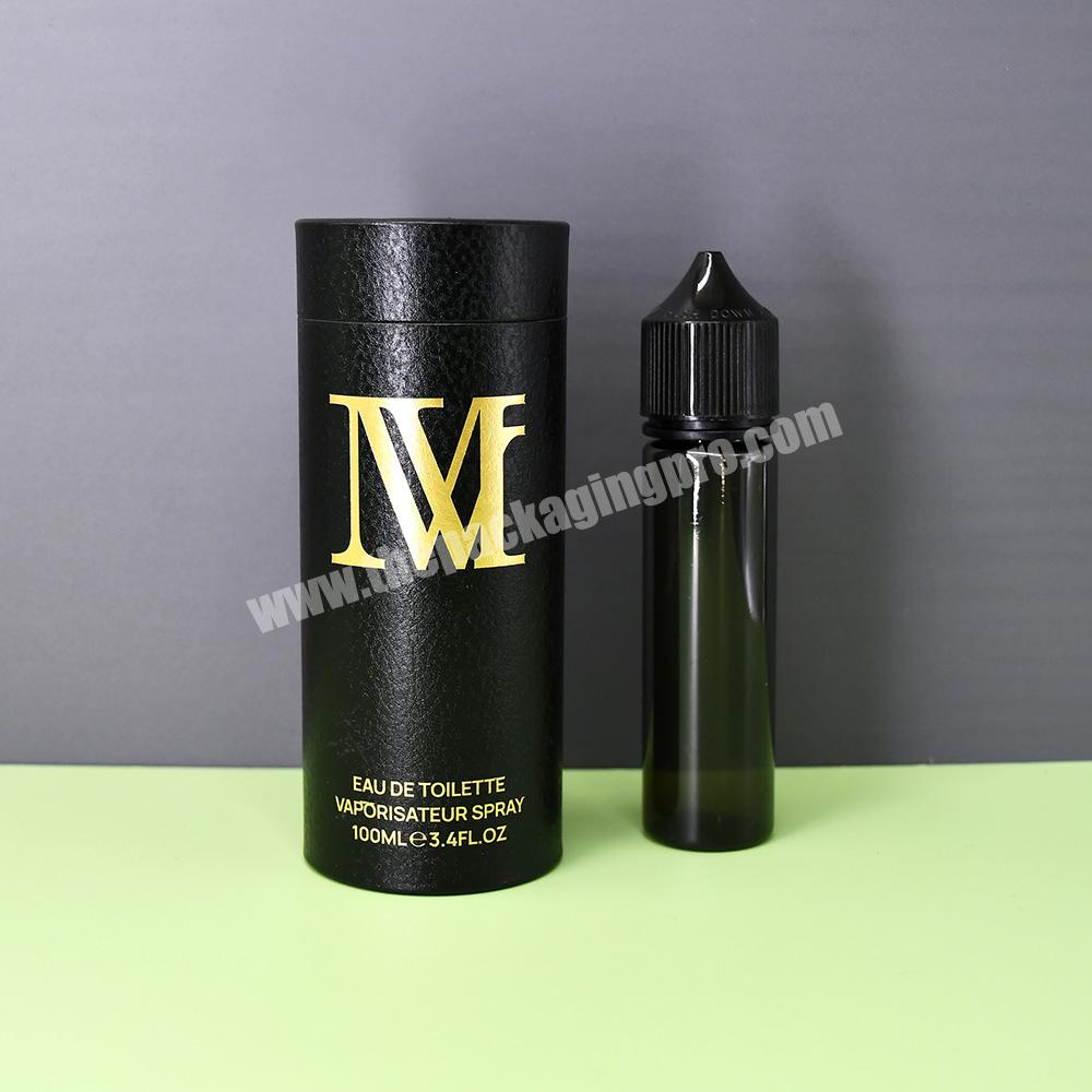 Factory Custom Size Matte Kraft Paper Black Round Cylinder cardboard Tube Packaging for cosmetic