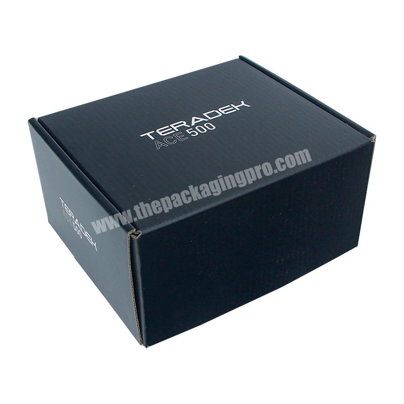 Factory Custom size logo matte lamination black mailer boxes luxury clothing jewelry baseball hat shipping corrugated box