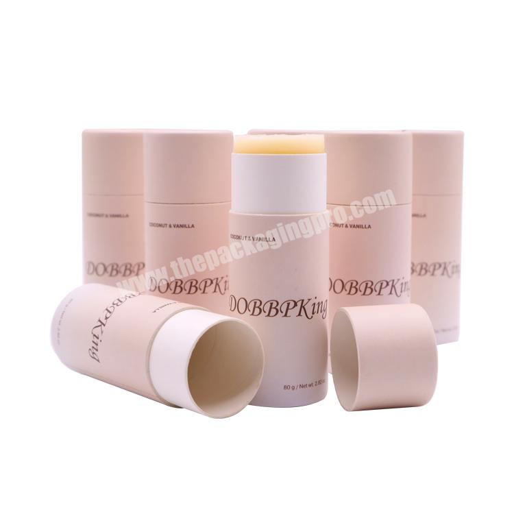 Factory Direct Sales Lip Balm Kraft Push Up Paper Tube For Deodorant Solid Perfume Round Tube Box Pack