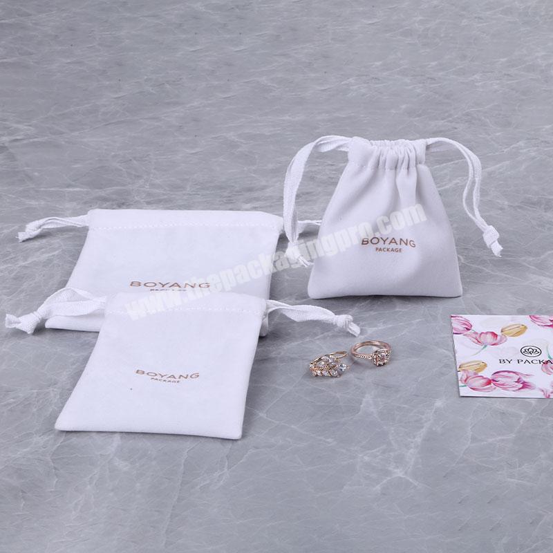 Factory High Quality Custom Logo Small Jewellery Packaging Small Mini Velvet Drawstring Pouch Bag