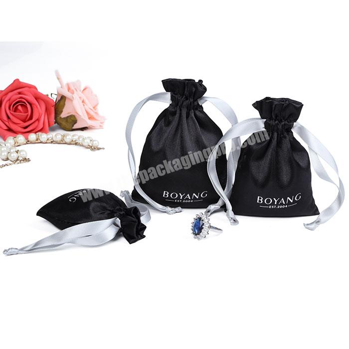 Factory Made Drawstring Bags antistatic Satin Pouch For Hair Packaging