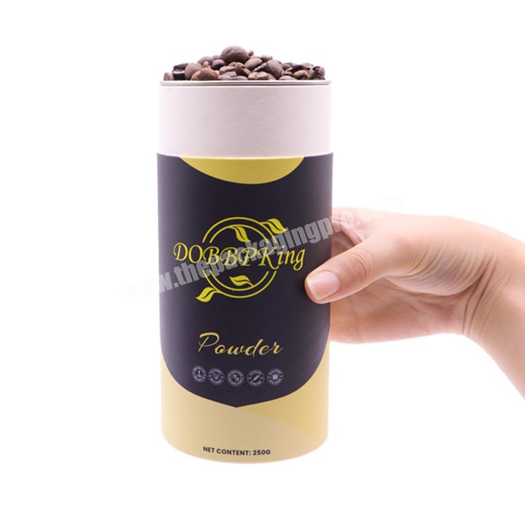 Factory Price Wholesale Food Grade Cardboard Paper Cover Can Coffee Beans Container Packaging Tube With Lid