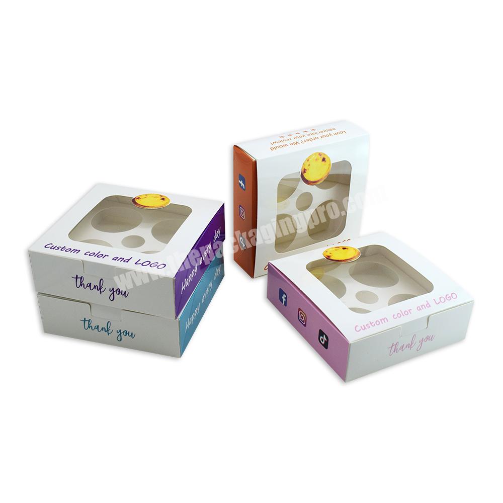Factory Price Window Clear 4 6 12 24 Hole Muffin Cup Cake Cupcake Packaging Box Wholesale Custom Transparent Mini Cupcake Box